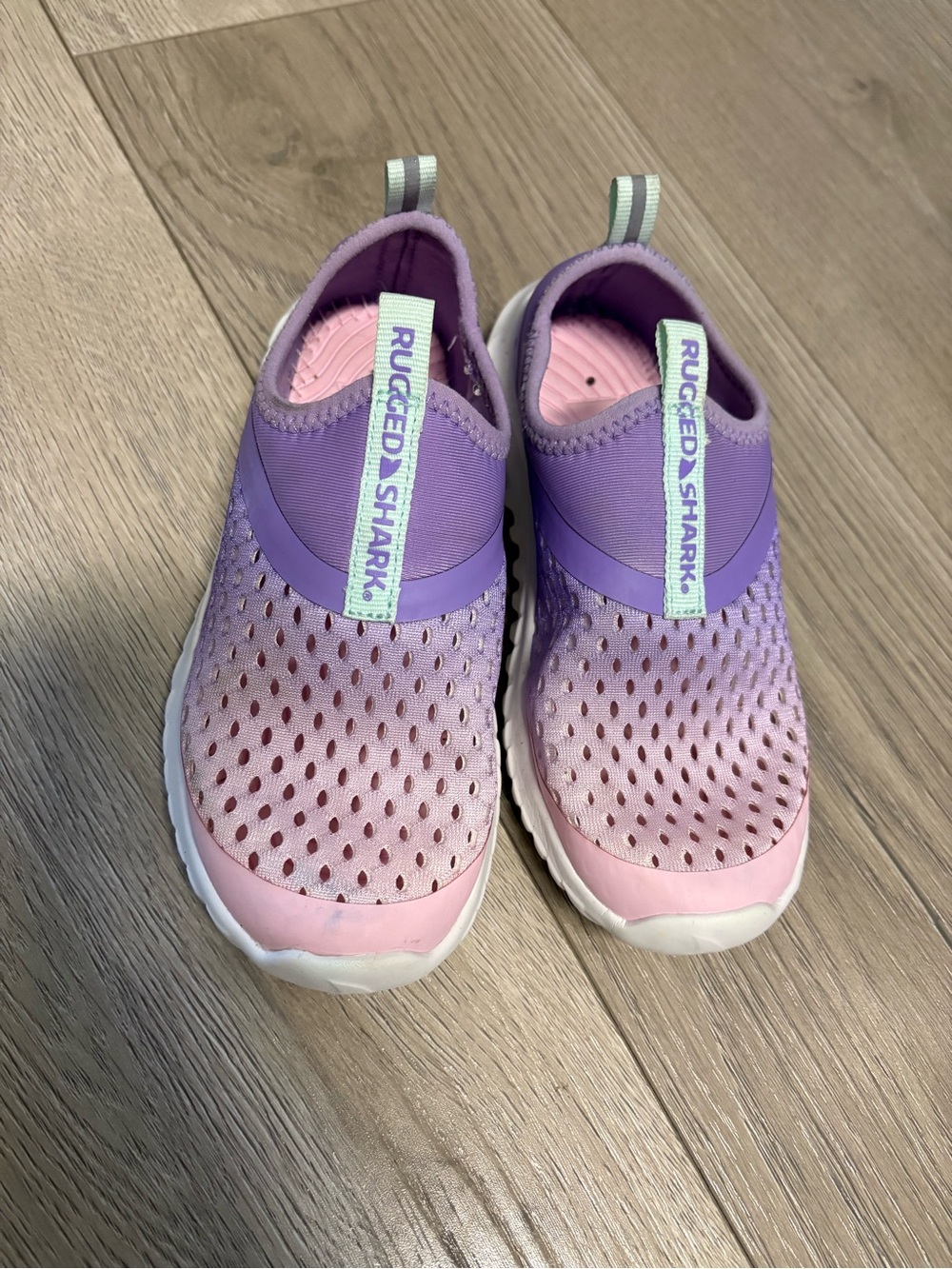 Kids' Rugged Shark Pink & Purple Slip-On Water Shoes 13c
